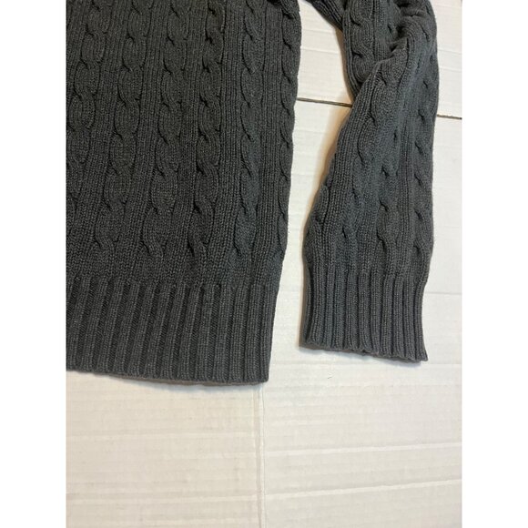 Polo Ralph Lauren XL Cable Knit V-Neck Sweater 100% Cotton Mens Gray hong kong - Picture 7 of 11